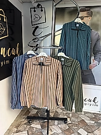 Fermuarlı sweat çizgili